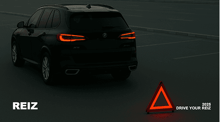 Автомобиль с аварийным знаком на дороге — иллюстрация к статье о ДТП в Украине