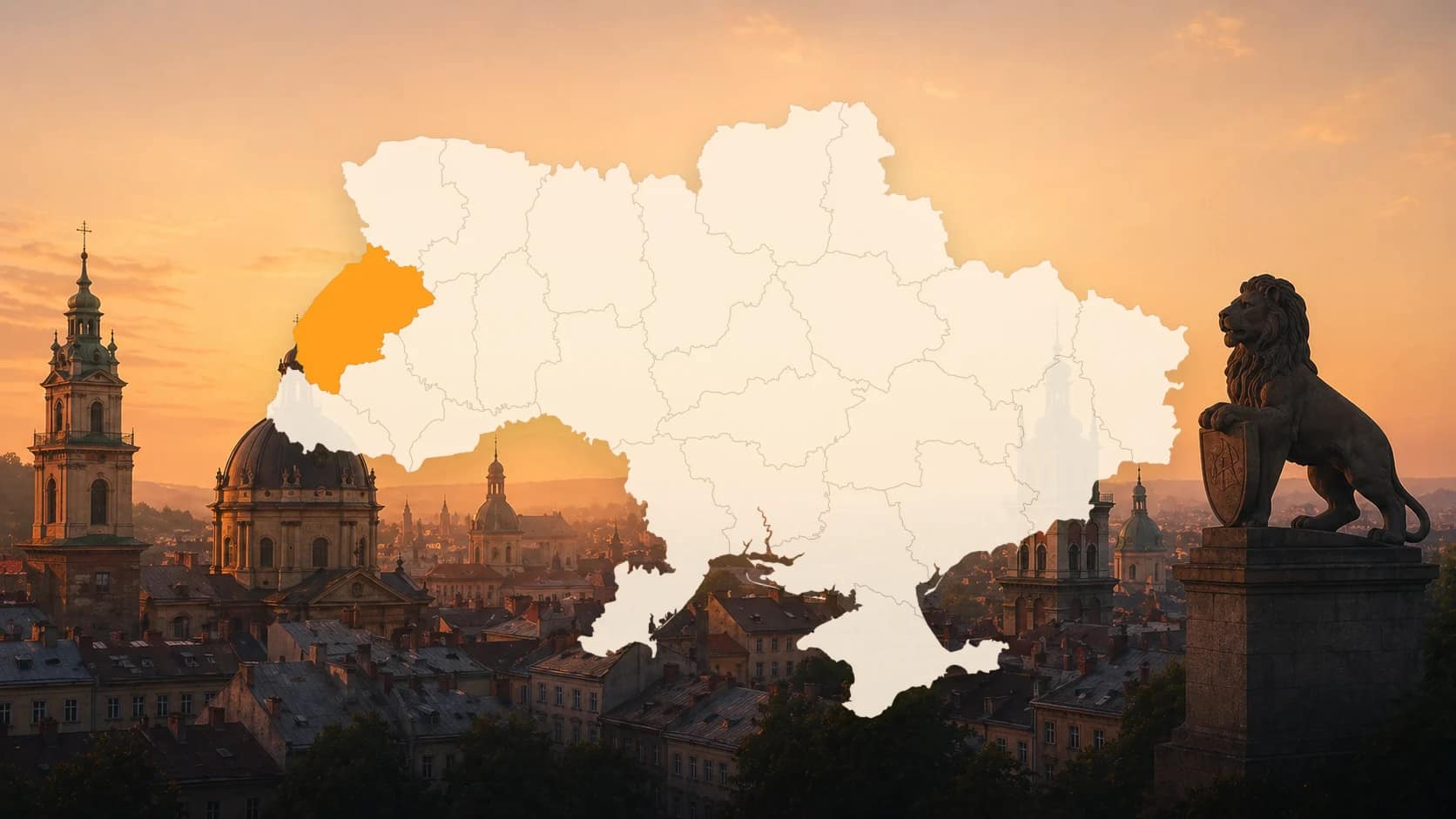Panorama of Lviv and landmarks — route around Lviv Oblast